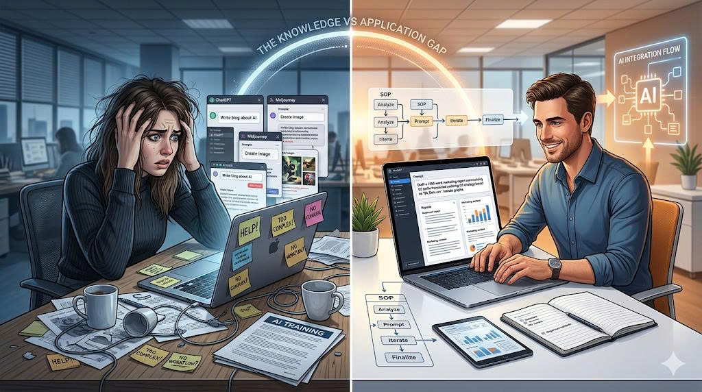 Tại sao đào tạo AI cho nhân sự thường thất bại? Khám phá 5 nguyên nhân phổ biến và giải pháp Khóa học Generative AI thực chiến giúp doanh nghiệp làm chủ công nghệ.