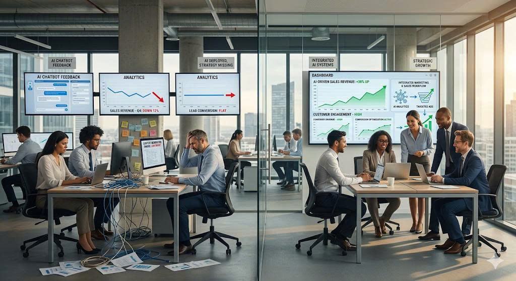 AI không giúp tăng doanh thu? Khám phá lý do vì sao doanh nghiệp triển khai AI nhưng chưa hiệu quả và cách ứng dụng đúng để tạo giá trị thực tế.