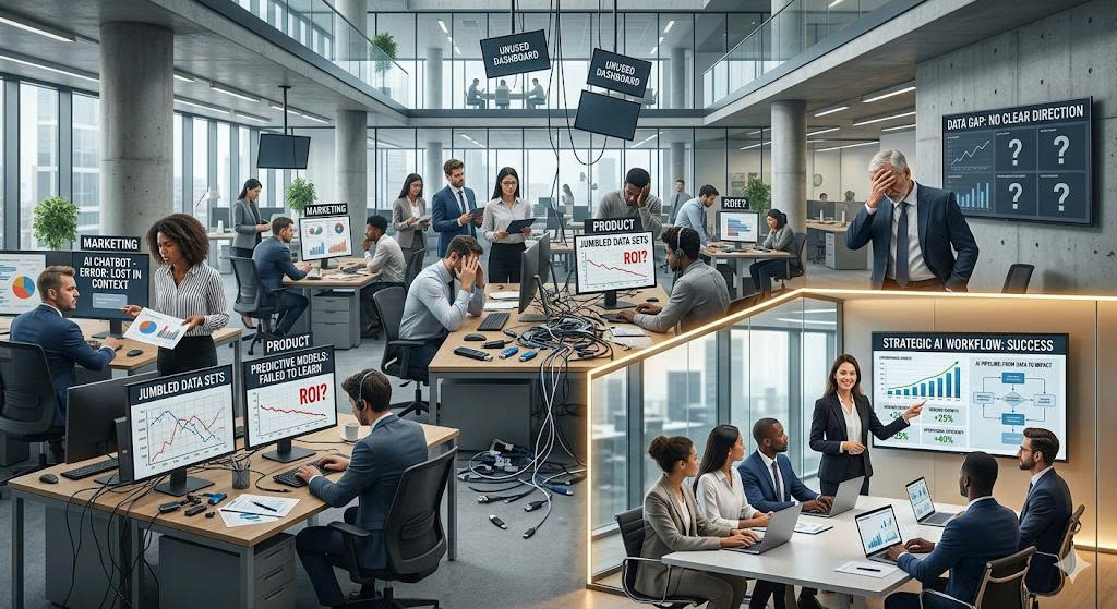 Vì sao nhiều doanh nghiệp triển khai AI nhưng thất bại? Khám phá 5 nguyên nhân cốt lõi và cách ứng dụng AI hiệu quả trong thực tế.