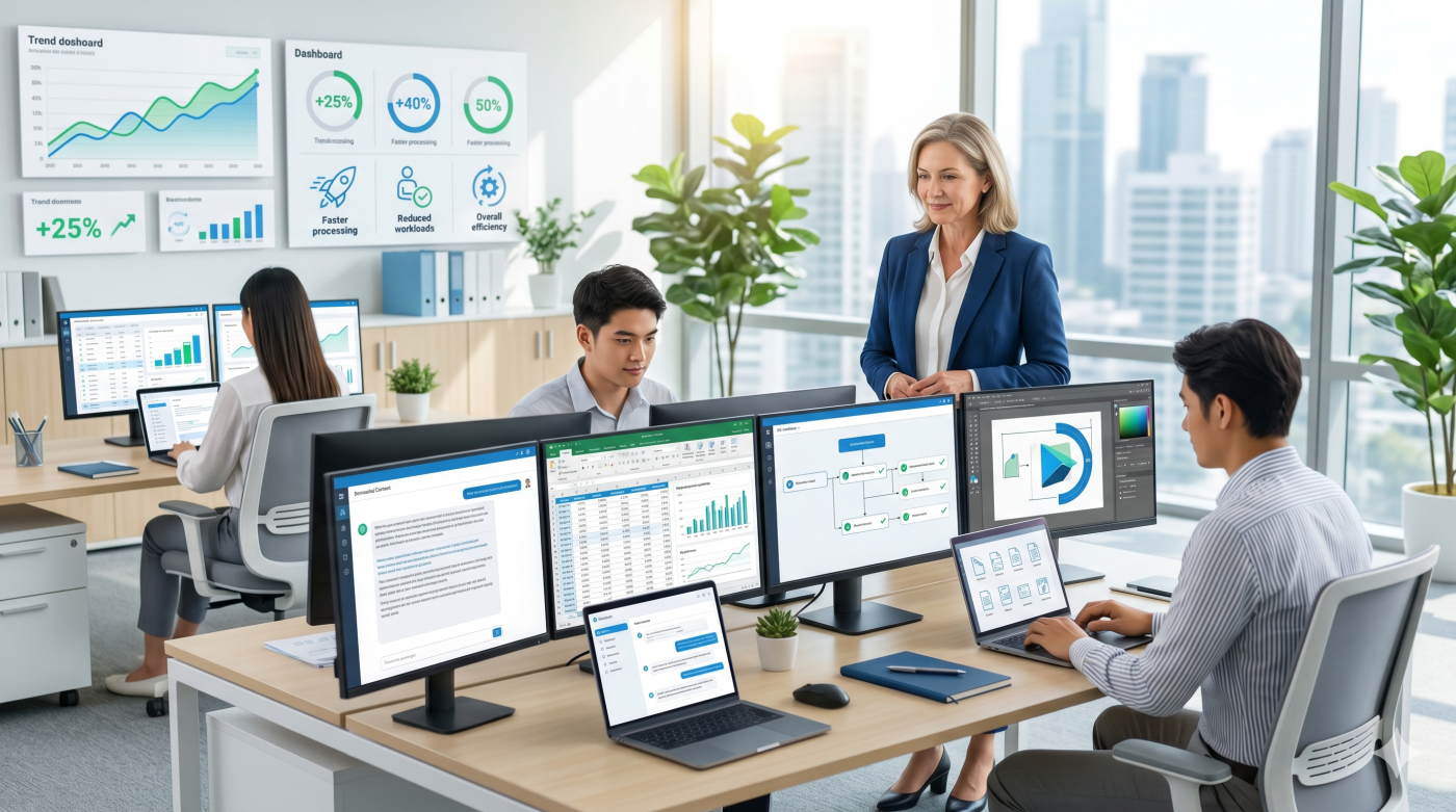 Khóa học Generative AI giúp CEO tăng năng suất đội ngũ, tối ưu hiệu quả làm việc và giảm phụ thuộc nhân sự cùng Đào tạo trí tuệ nhân tạo.