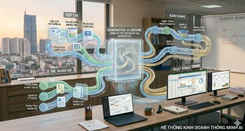 Khóa học Generative AI cho doanh nghiệp giúp xây dựng hệ thống vận hành thông minh, tối ưu hiệu suất và tăng trưởng bền vững cùng Đào tạo trí tuệ nhân tạo.