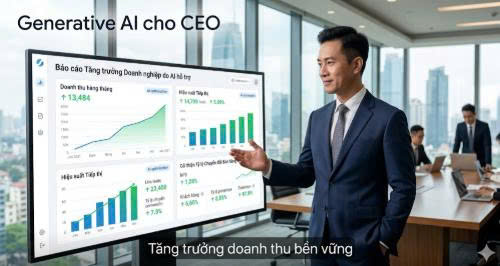 Khóa học Generative AI cho CEO giúp tăng trưởng doanh thu, tối ưu vận hành và nâng cao hiệu quả kinh doanh cùng Đào tạo trí tuệ nhân tạo.