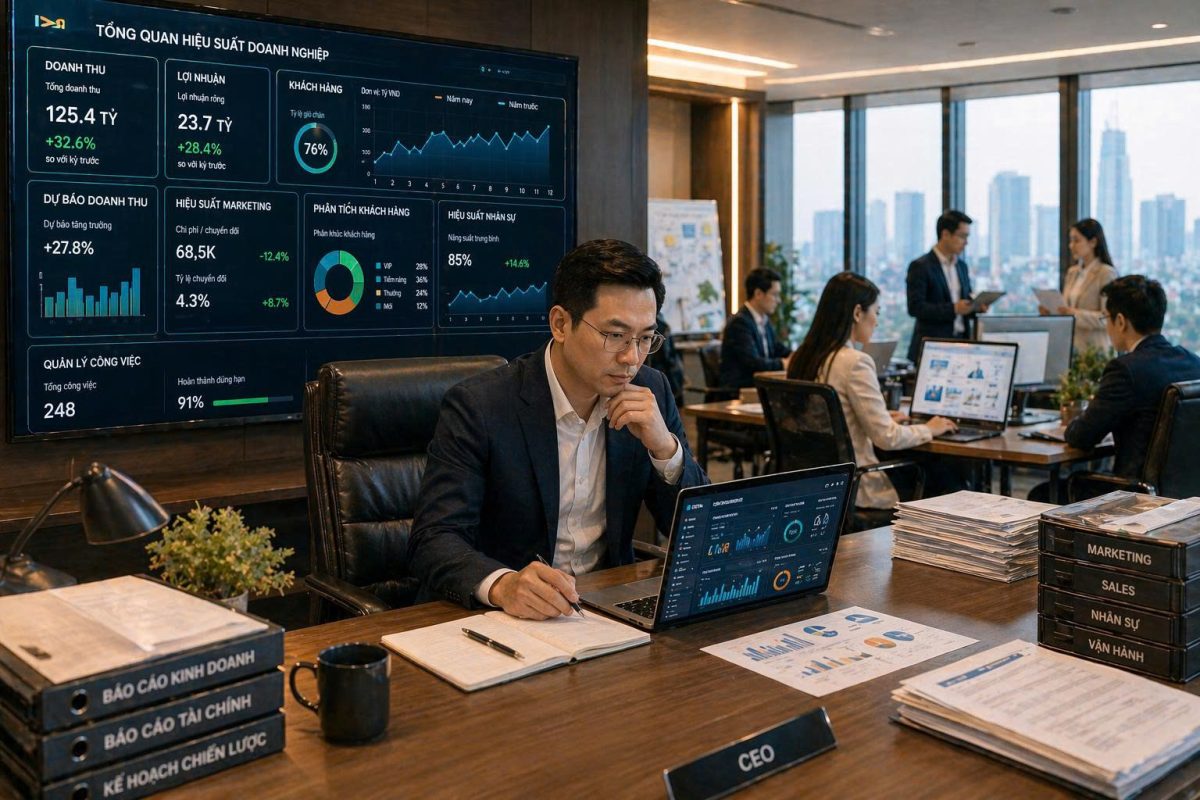 Ứng dụng Generative AI trong quản trị doanh nghiệp giúp CEO tối ưu vận hành, marketing và ra quyết định. Khóa học thực chiến tại Đào tạo trí tuệ nhân tạo.