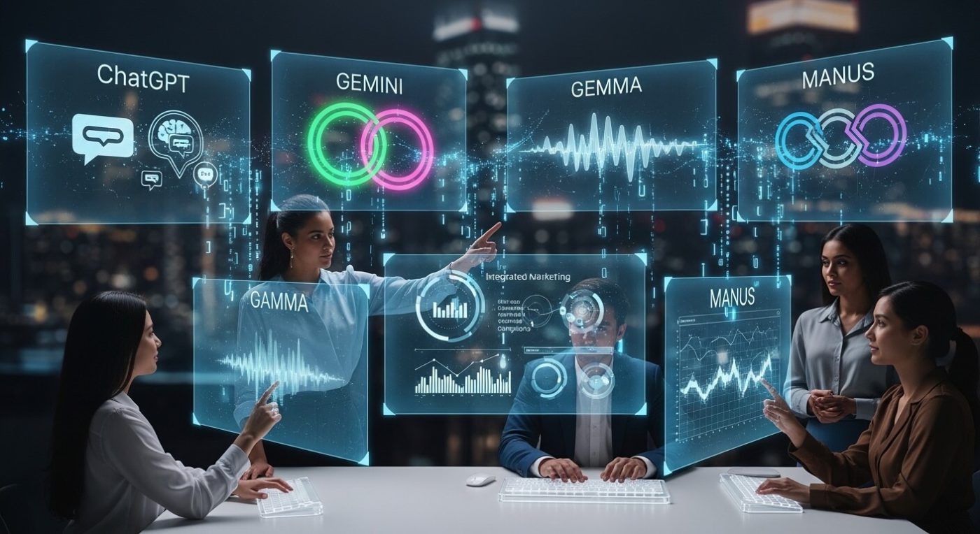 Tương lai ngành Digital Marketing: Học cách phối hợp nhịp nhàng giữa ChatGPT, Gemini, Gamma và Manus.