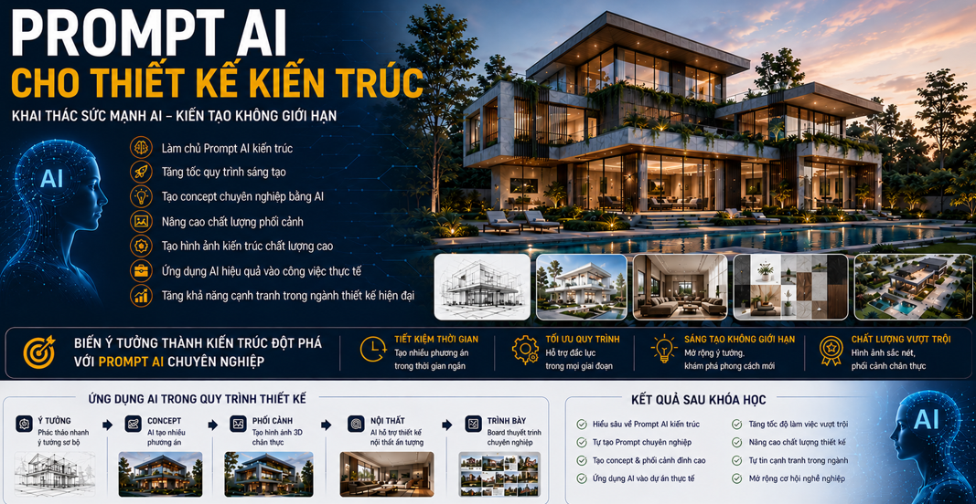 Prompt AI kiến trúc, AI thiết kế kiến trúc, AI cho kiến trúc sư