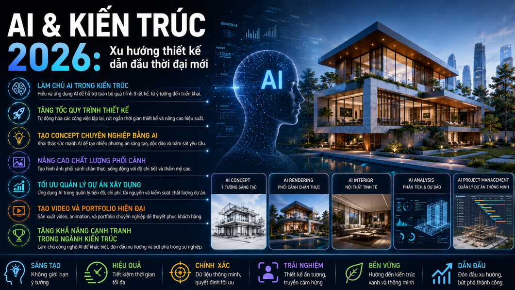 AI kiến trúc, xu hướng thiết kế 2026, AI cho kiến trúc sư