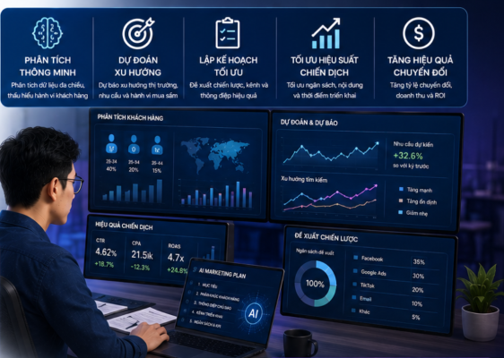 AI marketing, lập kế hoạch marketing bằng AI, ứng dụng AI trong marketing