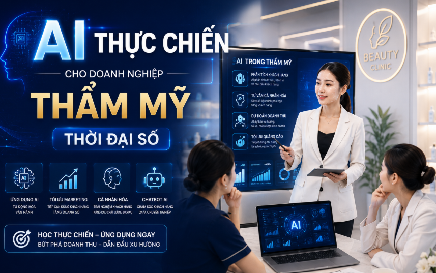 AI ngành thẩm mỹ, ứng dụng AI spa, đào tạo AI thẩm mỹ