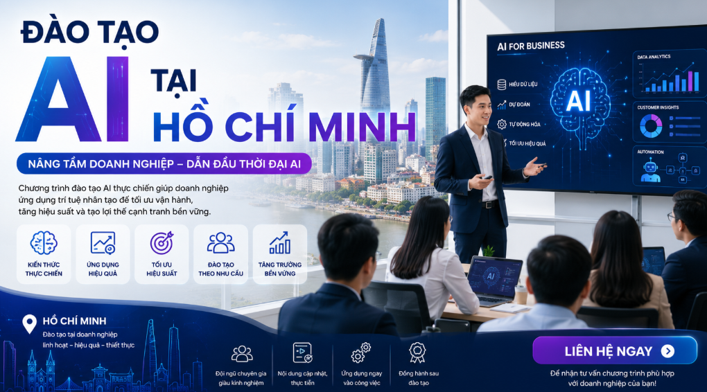 khóa học AI TP.HCM, đào tạo AI thực chiến, ứng dụng AI doanh nghiệp