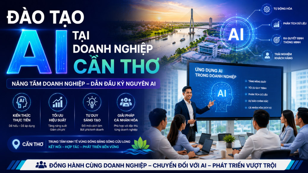 AI doanh nghiệp Cần Thơ, đào tạo AI thực chiến, khóa học AI doanh nghiệp