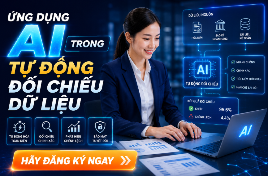 Trong bối cảnh chuyển đổi số ngày càng mạnh mẽ, ứng dụng AI trong tự động đối chiếu dữ liệu đang trở thành giải pháp quan trọng giúp doanh nghiệp nâng cao hiệu quả vận hành, giảm sai sót và tiết kiệm thời gian xử lý công việc. Việc ứng dụng AI vào quy trình kiểm tra và đối chiếu dữ liệu giúp doanh nghiệp xử lý thông tin nhanh hơn, chính xác hơn và hạn chế tối đa các thao tác thủ công.