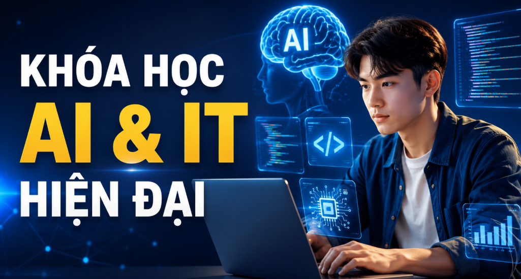 Trong bối cảnh chuyển đổi số diễn ra mạnh mẽ, khóa học AI & IT hiện đại đang trở thành xu hướng quan trọng giúp đội ngũ IT và nhân sự công nghệ nâng cao năng lực chuyên môn, tối ưu quy trình làm việc và tăng tốc phát triển sản phẩm. Việc ứng dụng AI trong lĩnh vực công nghệ không chỉ giúp tiết kiệm thời gian mà còn hỗ trợ tự động hóa quy trình, phân tích dữ liệu và tăng hiệu quả vận hành hệ thống. Từ hỗ trợ lập trình, phân tích dữ liệu đến tự động hóa quy trình vận hành và phát triển sản phẩm, AI đang trở thành trợ lý thông minh giúp đội ngũ IT làm việc nhanh hơn, chính xác hơn và hiệu quả hơn trong môi trường công nghệ hiện đại.