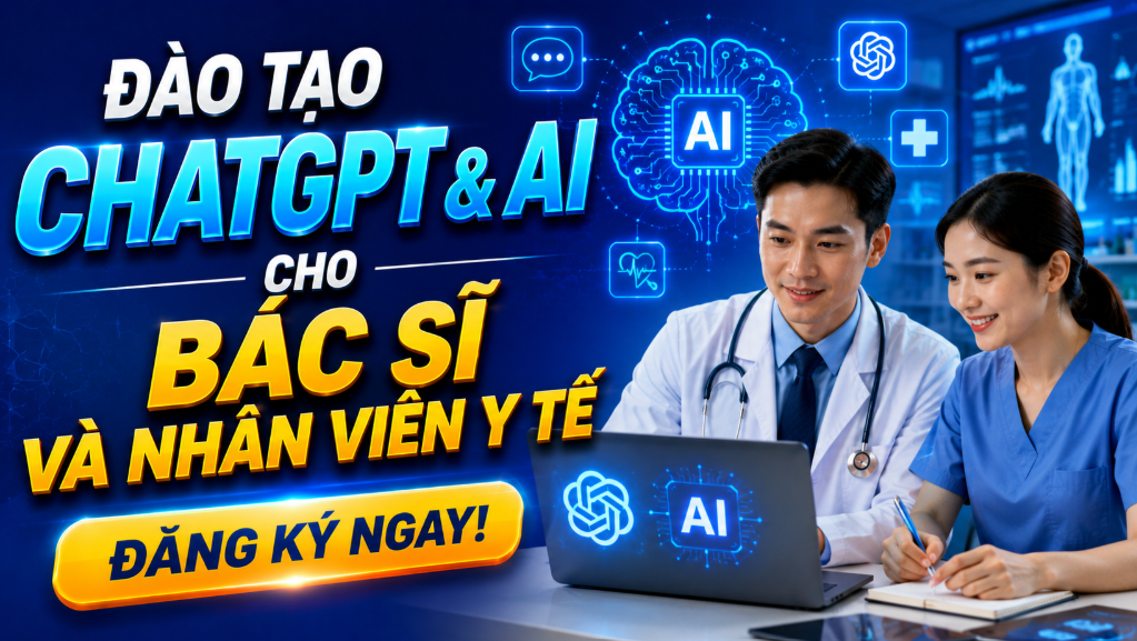 Trong bối cảnh chuyển đổi số diễn ra mạnh mẽ, nhu cầu đào tạo ChatGPT & AI cho bác sĩ và nhân viên y tế đang ngày càng gia tăng khi các cơ sở y tế và bệnh viện mong muốn tối ưu vận hành, nâng cao hiệu quả khám chữa bệnh và cải thiện trải nghiệm bệnh nhân. Việc ứng dụng AI giúp đội ngũ bác sĩ và nhân viên y tế xử lý dữ liệu nhanh hơn, giảm áp lực công việc và nâng cao hiệu suất chuyên môn.