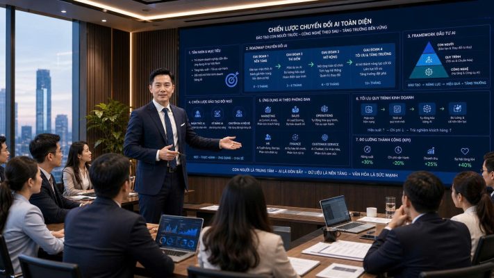 Đào tạo AI cho đội ngũ trước khi đầu tư công nghệ giúp doanh nghiệp triển khai hiệu quả, tránh lãng phí và tăng khả năng ứng dụng thực tế. Tìm hiểu vì sao đây là bước đi chiến lược của doanh nghiệp hiện đại.