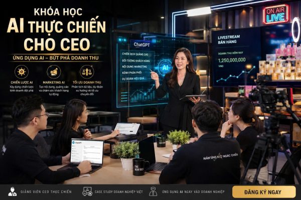 Tìm hiểu cách doanh nghiệp bắt đầu học AI hiệu quả thông qua các khóa học Generative AI thực chiến dành cho CEO, Giám đốc và đội ngũ quản lý.