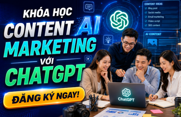 Trong thời đại số, nội dung là một trong những yếu tố quan trọng quyết định sự thành công của hoạt động marketing. Tuy nhiên, việc liên tục sản xuất nội dung chất lượng, sáng tạo và đúng nhu cầu khách hàng đang trở thành thách thức lớn đối với nhiều doanh nghiệp và đội ngũ truyền thông. Chính vì vậy, khóa học content AI marketing với ChatGPT ra đời nhằm giúp học viên tận dụng sức mạnh của AI để nâng cao hiệu quả xây dựng nội dung, tiết kiệm thời gian và tăng năng suất làm việc.