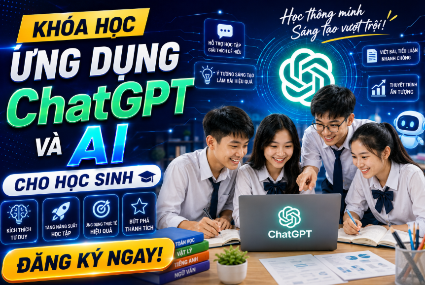 KHÓA HỌC ỨNG DỤNG CHATGPT VÀ AI CHO HỌC SINH