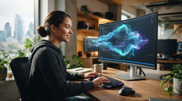 Developer assembling code with AI 202607181259 1
