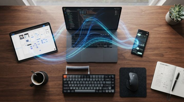 Developer desk with devices 202607201515 1