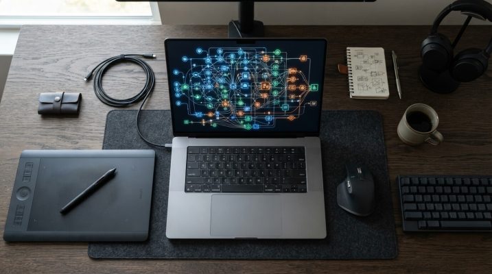 Laptop showing automation nodes 202607172130 1