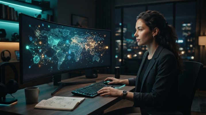 Marketer looking at holographic map 202607231255 1