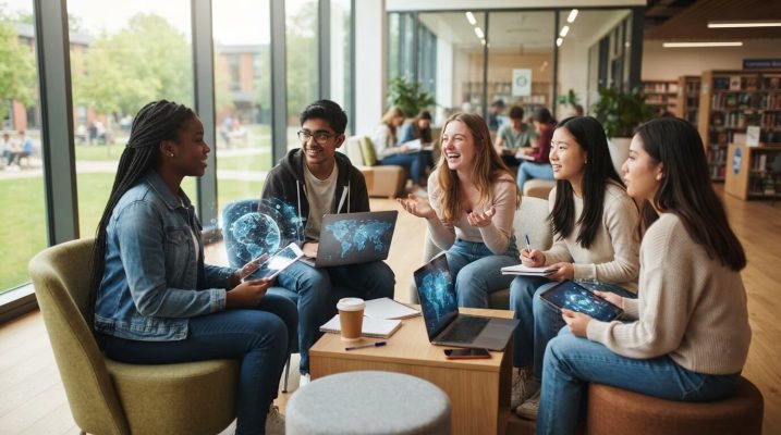 Students discussing in library 202607091907 1