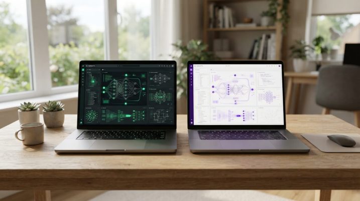 Two laptops with AI interfaces 202607221037 1