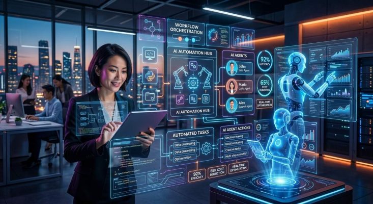Ai automation ket hop ai agents giup doanh nghiep van hanh hieu qua hon