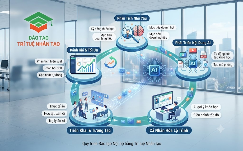 quy trình đào tạo nội bộ bằng AI