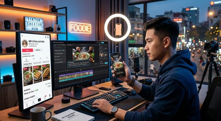 Ung dung ai de lam video marketing va xay kenh tiktok cho nganh thuc pham